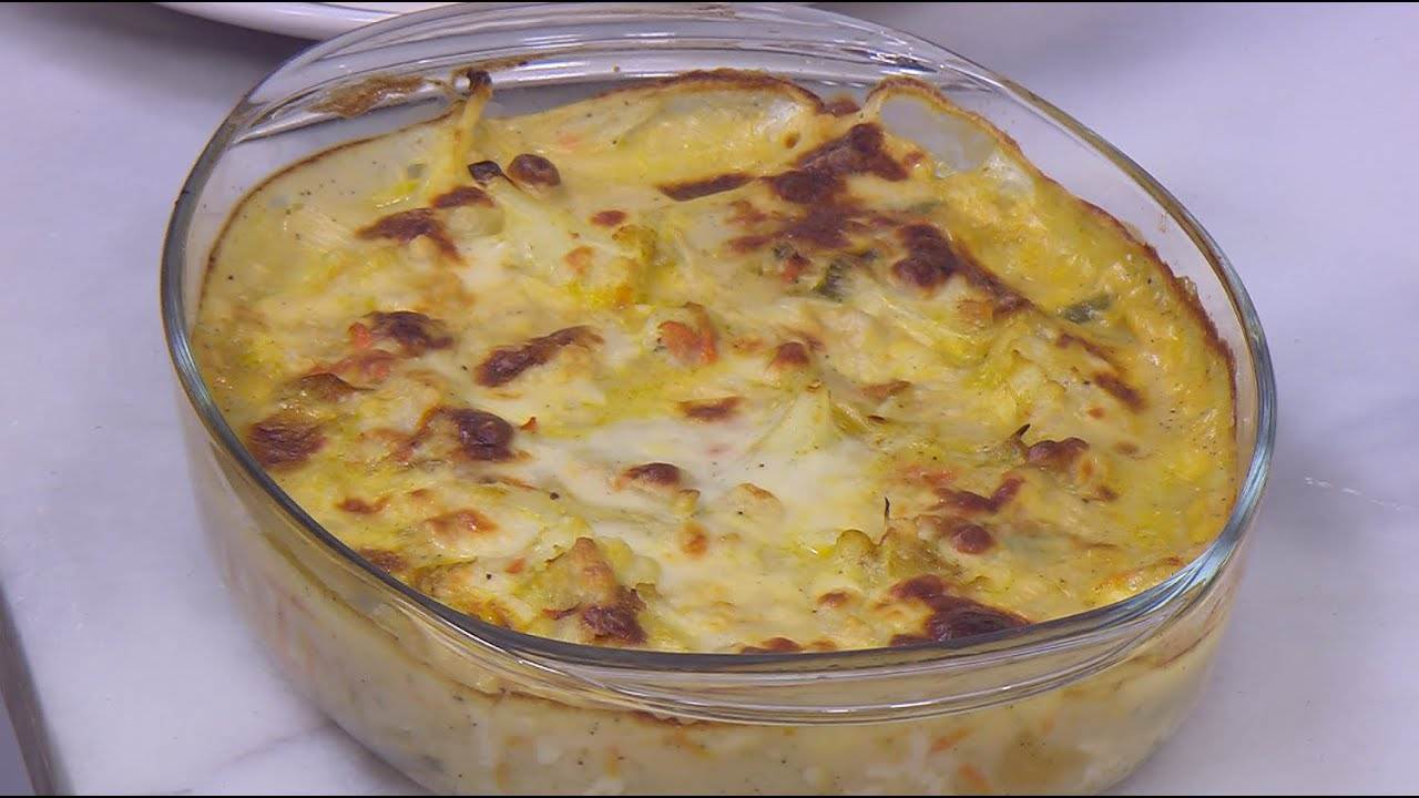 قرنبيط بالبشاميل بدون لحم